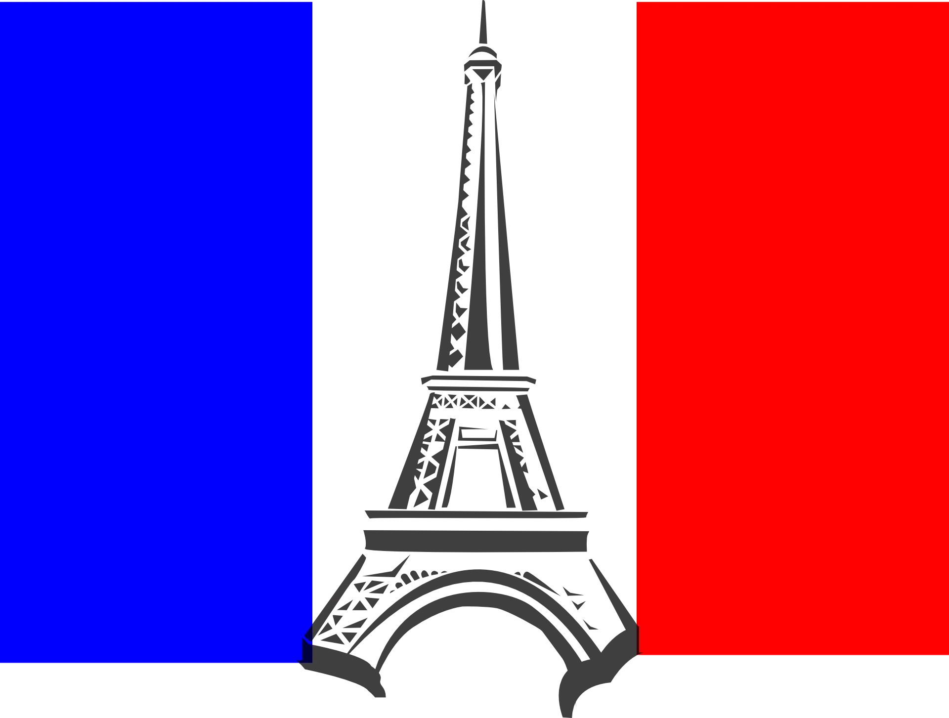 Eiffel Tower France Flag royalty-free vector graphic. Free for use & download